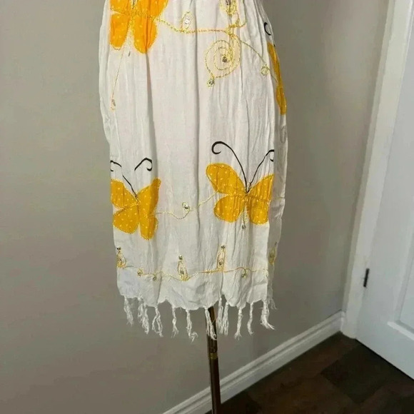 Vintage Y2K butterfly dress S/M Fairycore boho tropical - Picture 4 of 5